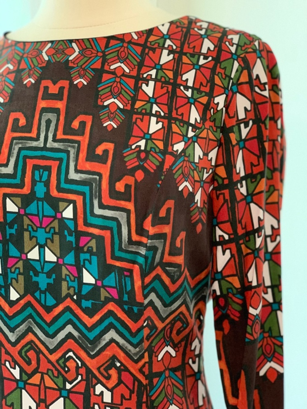 Mara Hoffman Colorful Geometric Print w Open Back Dress Sz
